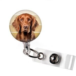 Irish Setter Badge Reel * Badge Holder * American Kennel Club * Pedigree *